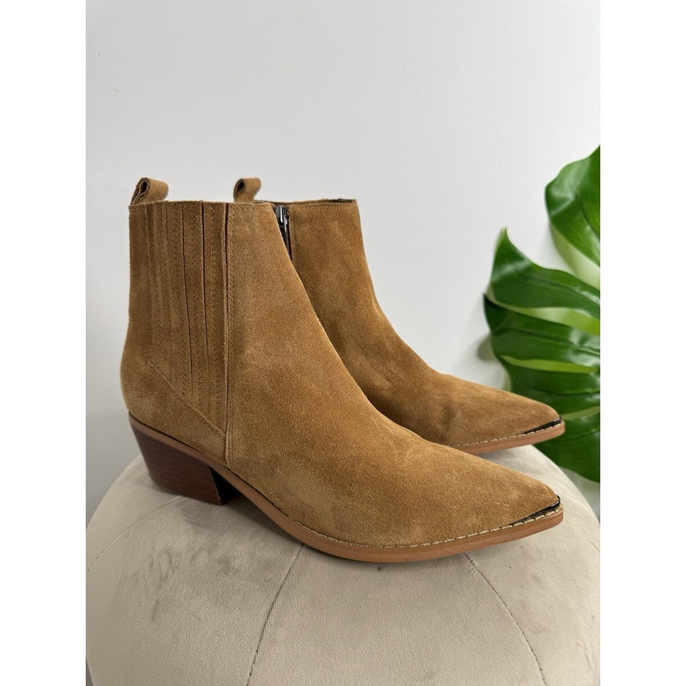 Marc Fisher MFULORA suede ankle Western boots Side Zipper 8.5